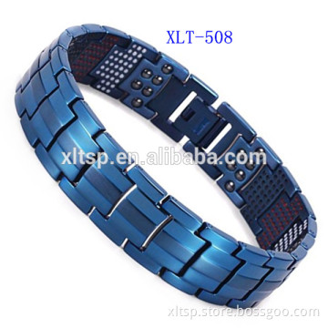 2017 Alibaba hot sales blue plating magnetic germanium titanium bracelet